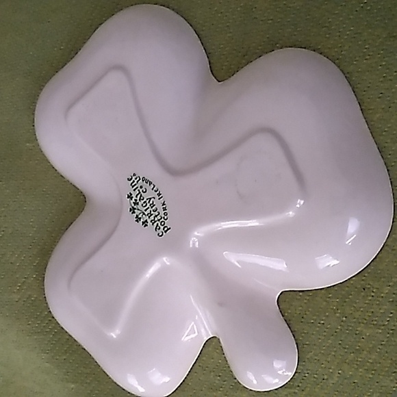 VTG Carrigaline Pottery Shamrocks Clover Dish Gold Trim Cork Ireland - Picture 2 of 5